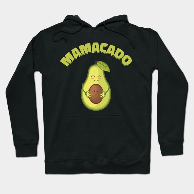 Mamacado Avocado Mama Funny Gift Hoodie by Delightful Designs